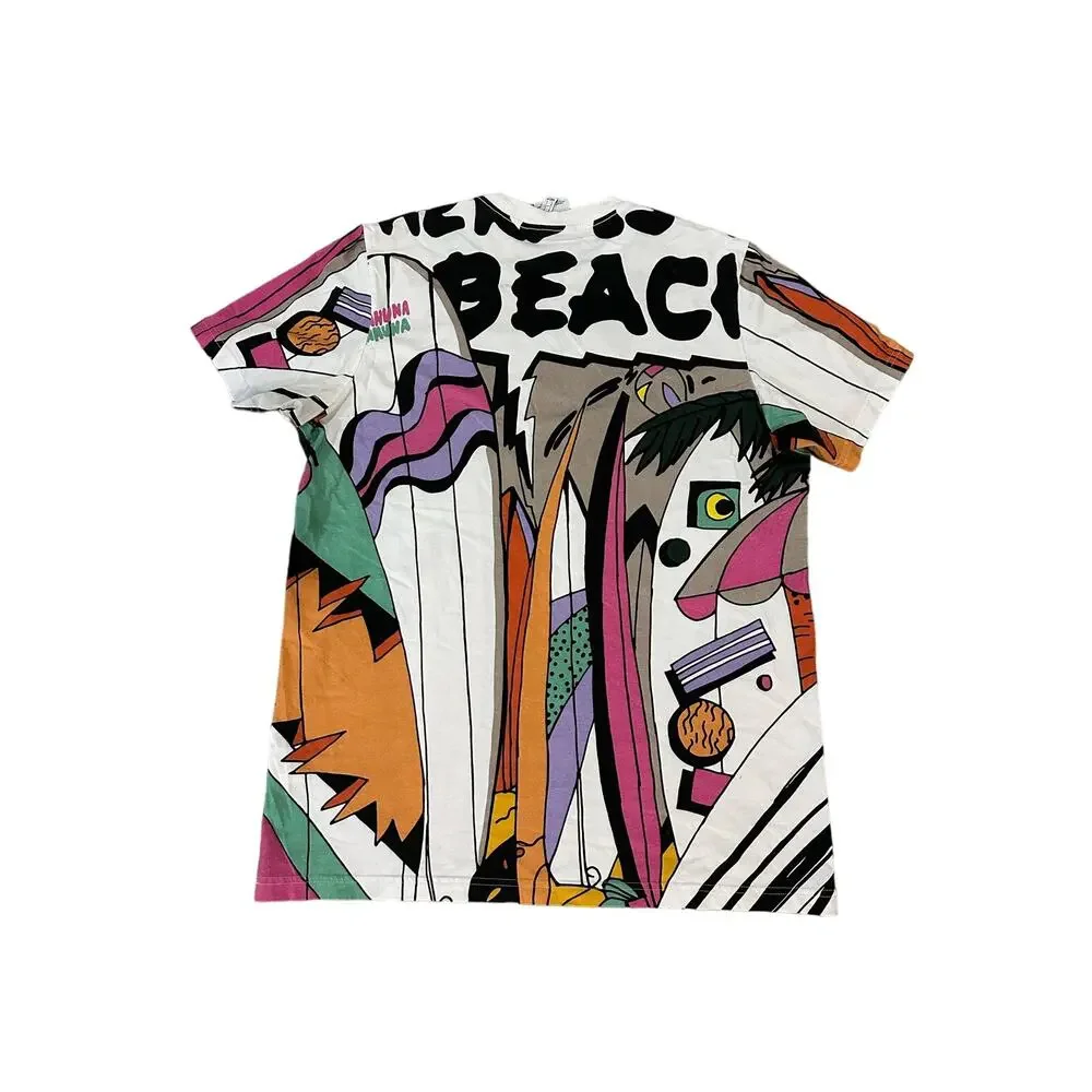 Adidas CM Tee Beach Print AOP Big Graphic Camel Size Large CE2272 - Picture 2 of 7